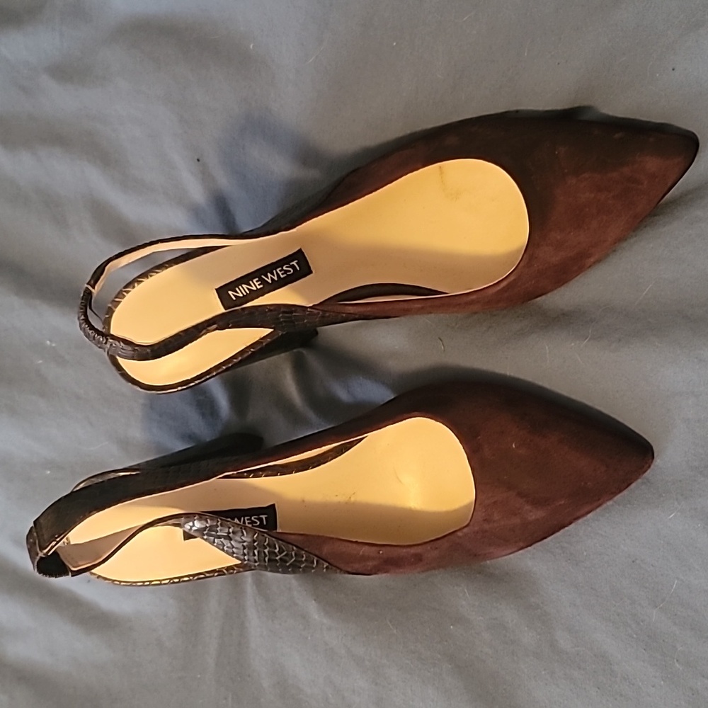 Nine West Arerick leather/suede Dark purple heels